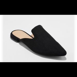 Black slips on flats